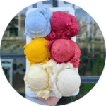 schelato eis 6 kugeln rund